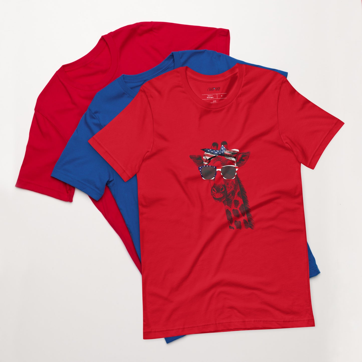 Cool Giraffe American Flag Unisex t-shirt