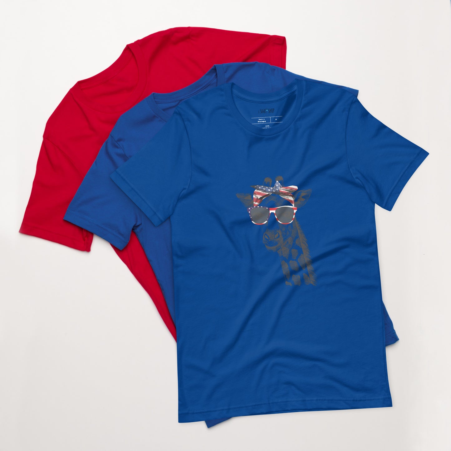 Cool Giraffe American Flag Unisex t-shirt