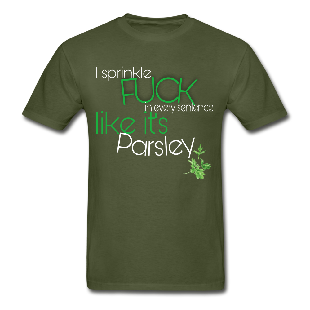 Parsley Sprinkler Hanes Adult Tagless T-Shirt - military green