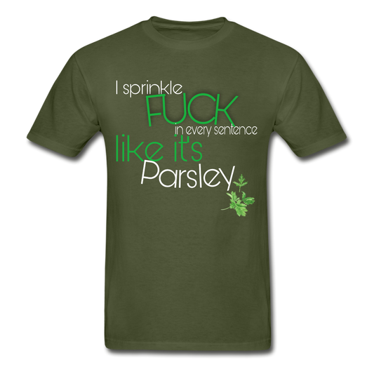 Parsley Sprinkler Hanes Adult Tagless T-Shirt - military green