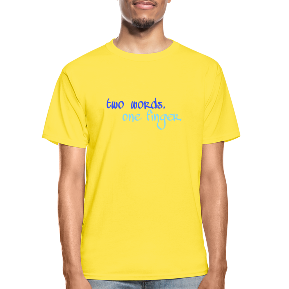 Two Words Hanes Adult Tagless T-Shirt - yellow