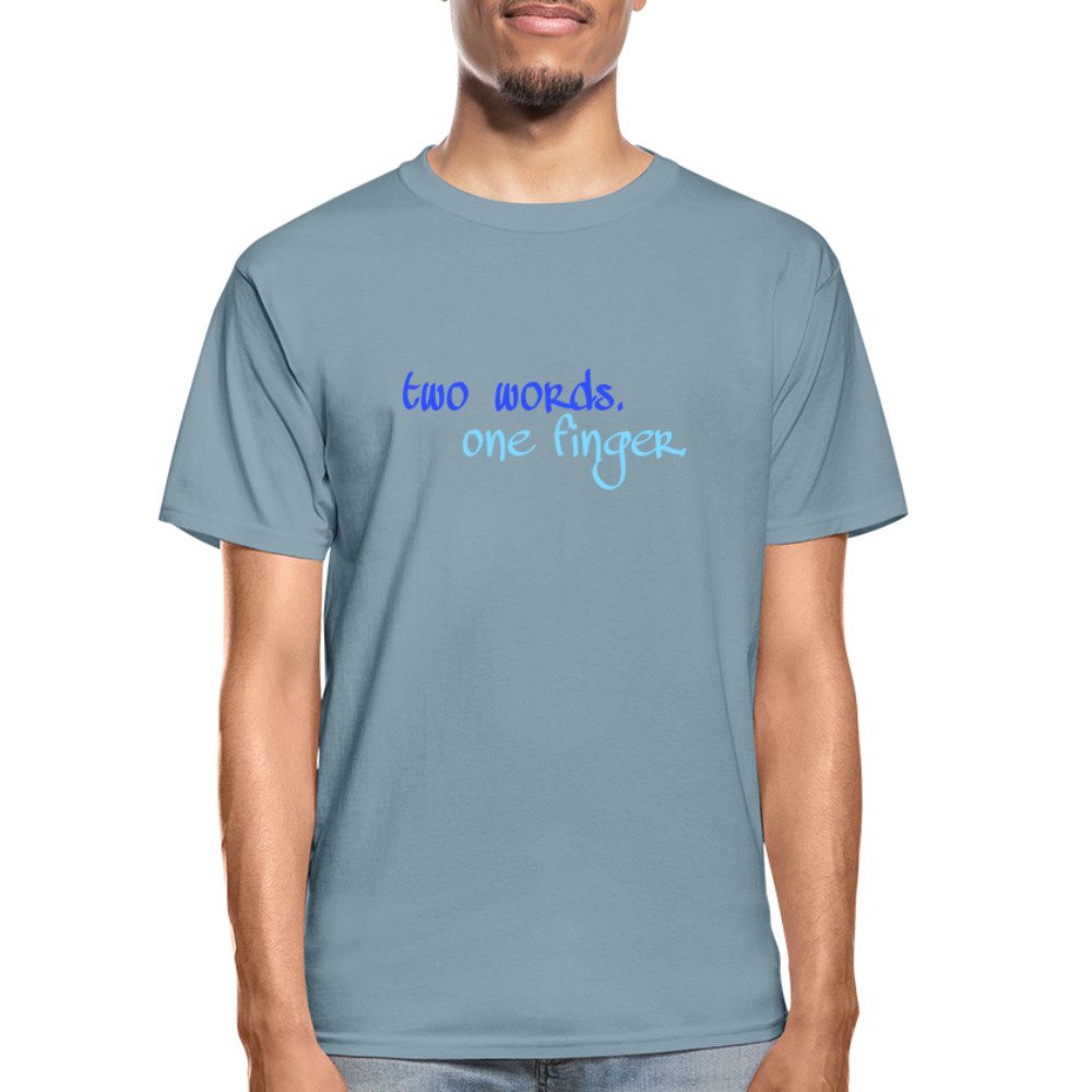 Two Words Hanes Adult Tagless T-Shirt - stonewash blue