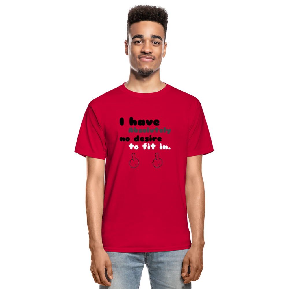 No Desire To Fit Hanes Adult Tagless T-Shirt - red