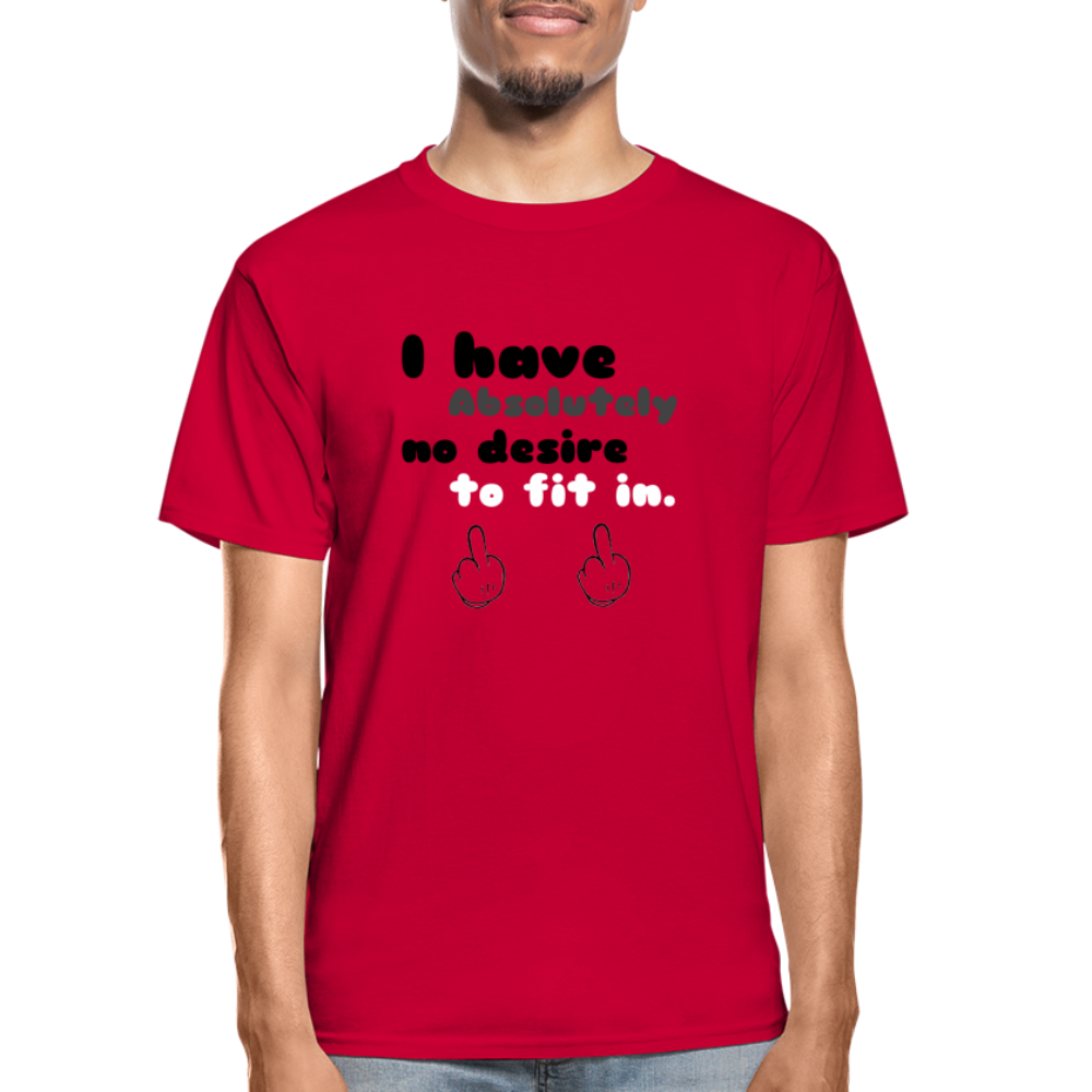 No Desire To Fit Hanes Adult Tagless T-Shirt - red