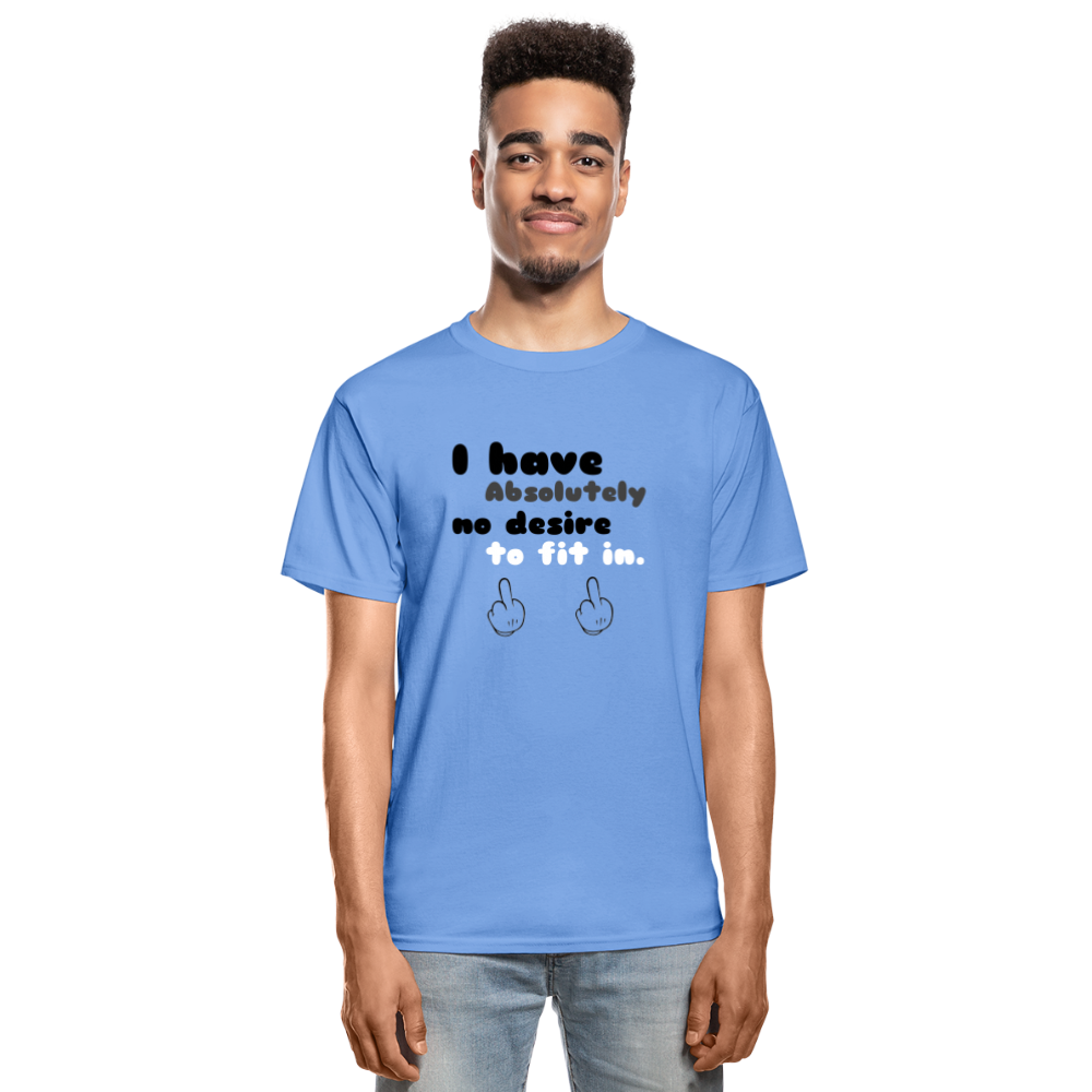 No Desire To Fit Hanes Adult Tagless T-Shirt - carolina blue