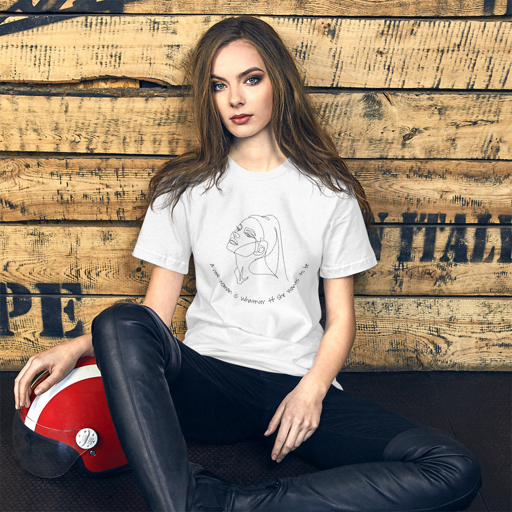 A Real Woman Is Short-Sleeve Unisex T-Shirt