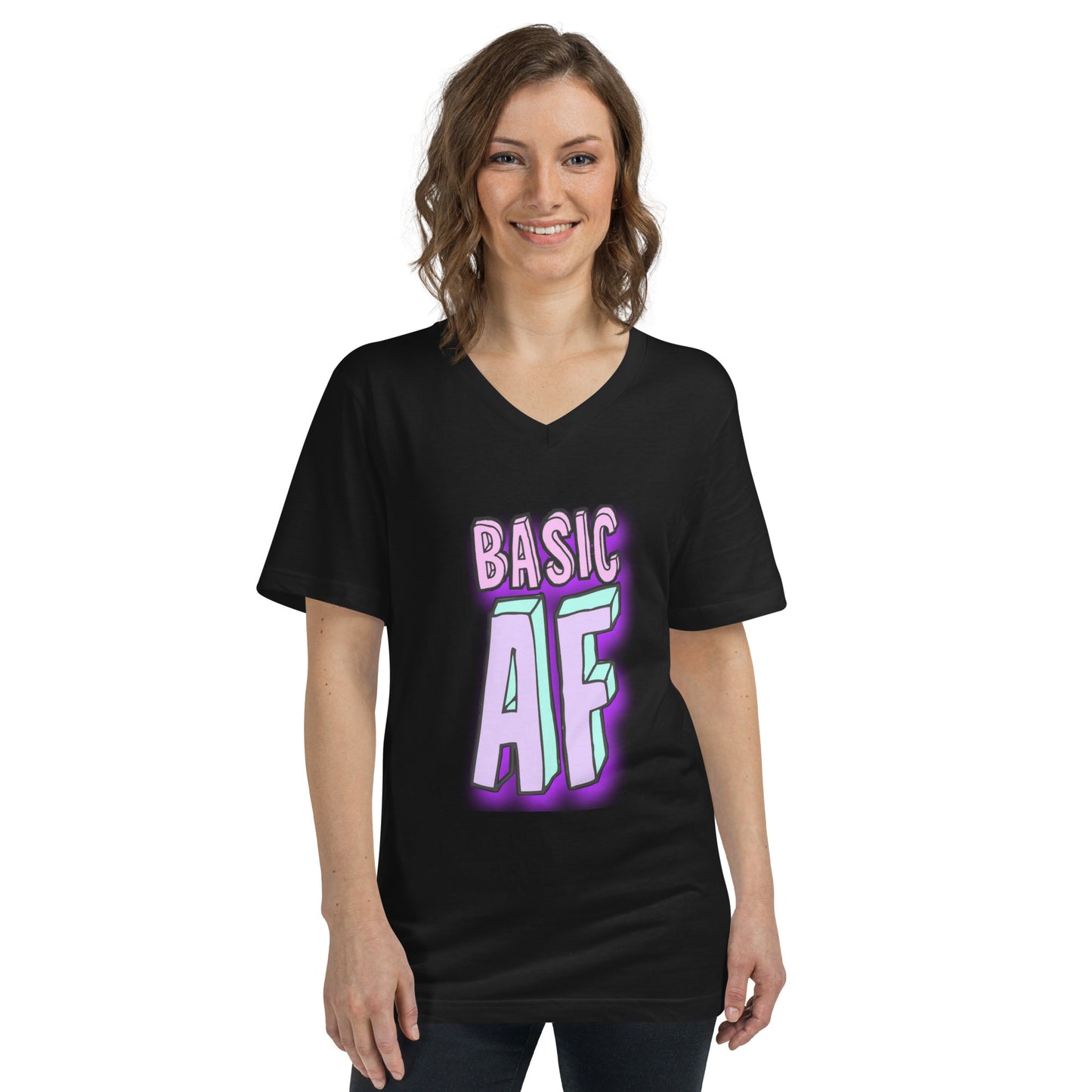 Basic AF Unisex Short Sleeve V-Neck T-Shirt