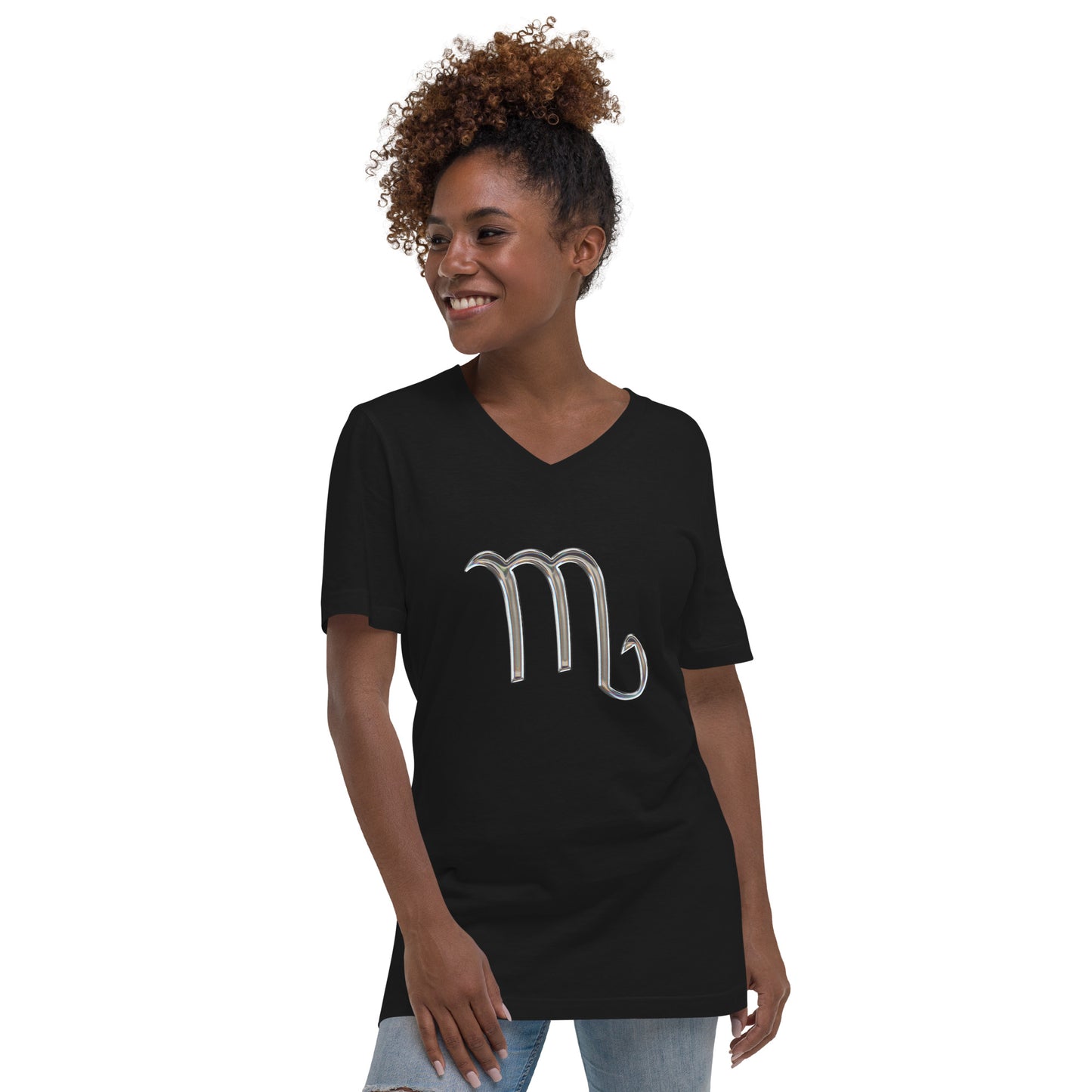 Scorpio Zodiac Symbol Unisex Short Sleeve V-Neck T-Shirt