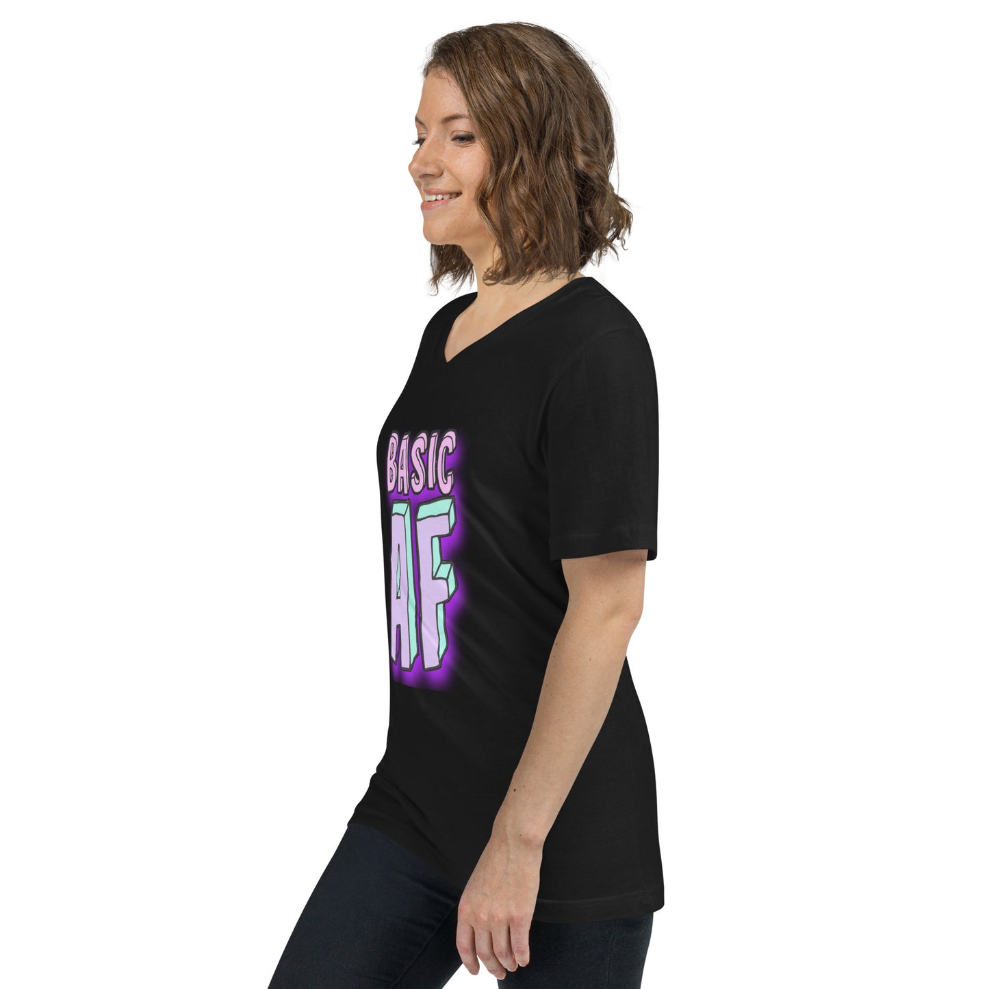 Basic AF Unisex Short Sleeve V-Neck T-Shirt