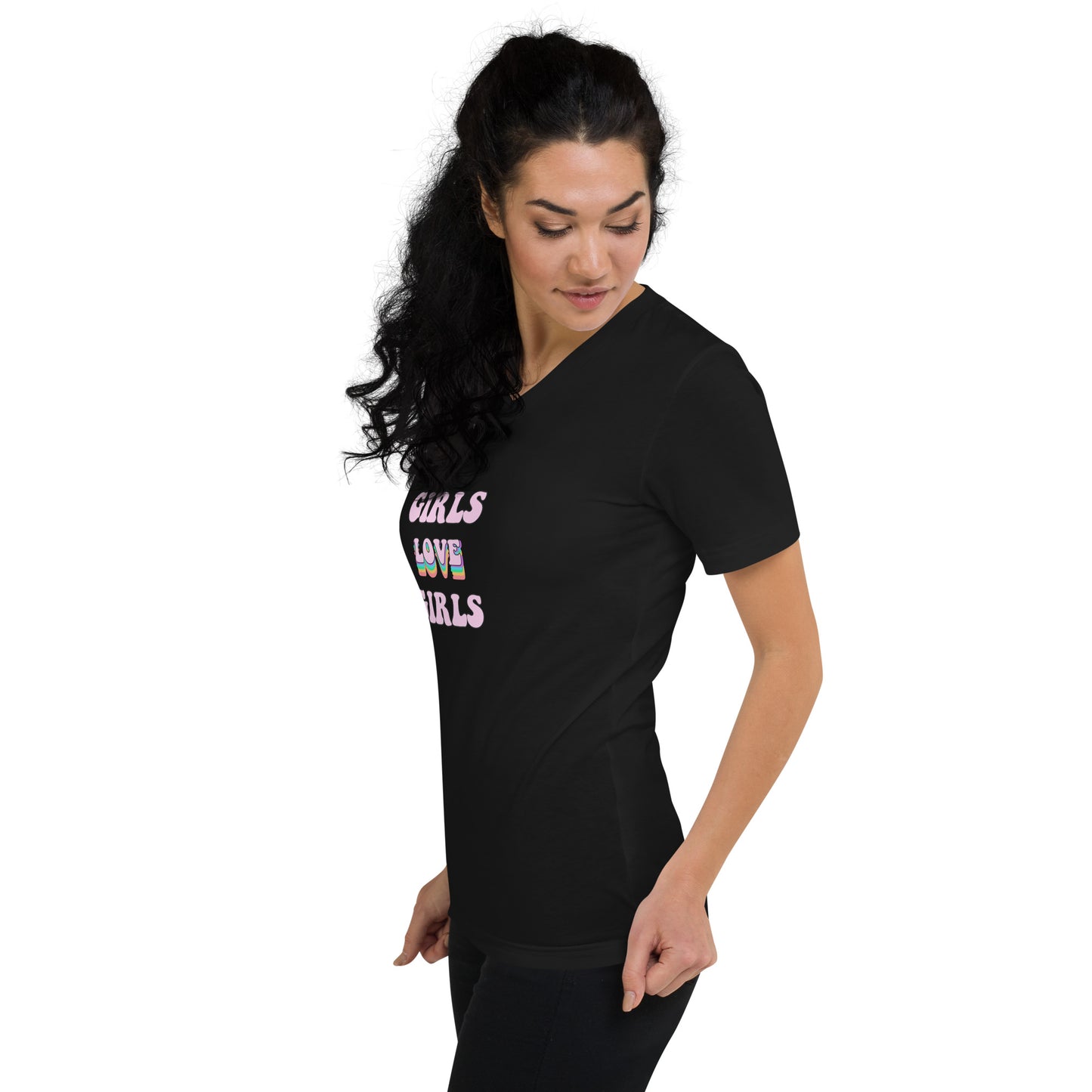 Girls Love Girls Unisex Short Sleeve V-Neck T-Shirt