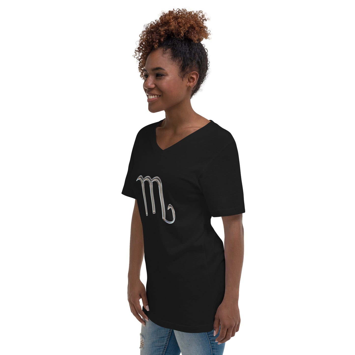 Scorpio Zodiac Symbol Unisex Short Sleeve V-Neck T-Shirt