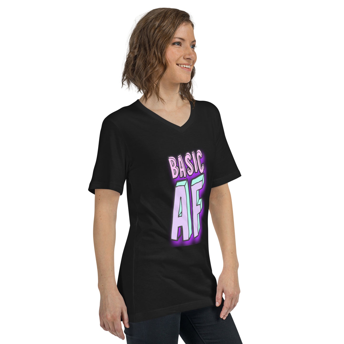 Basic AF Unisex Short Sleeve V-Neck T-Shirt