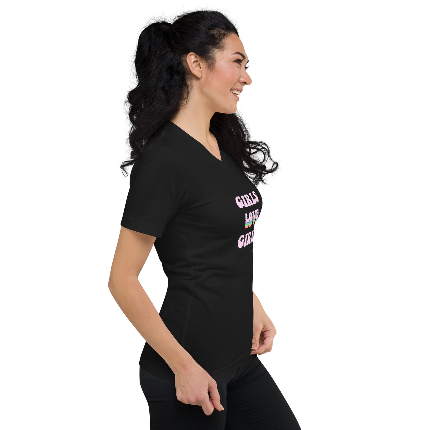 Girls Love Girls Unisex Short Sleeve V-Neck T-Shirt