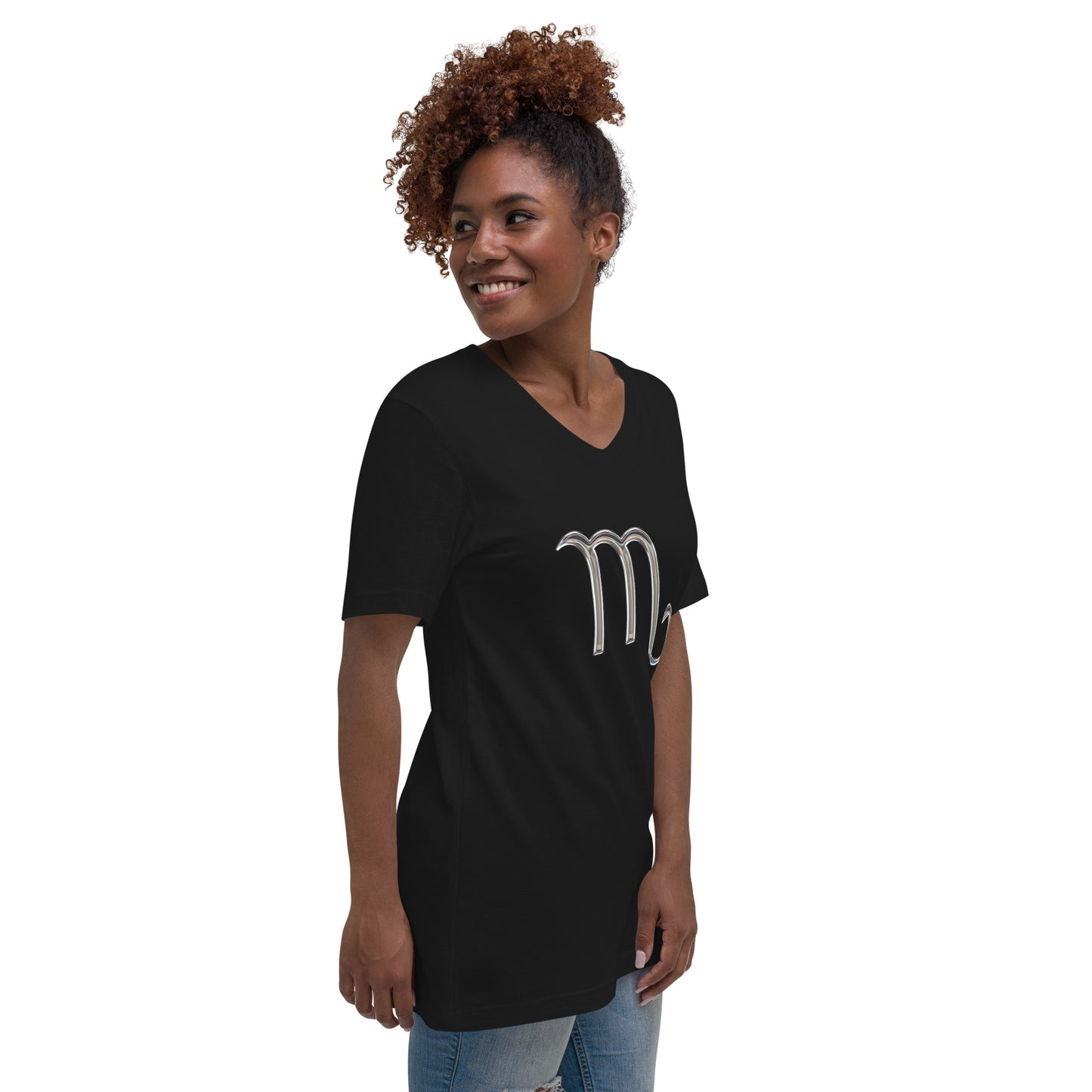 Scorpio Zodiac Symbol Unisex Short Sleeve V-Neck T-Shirt