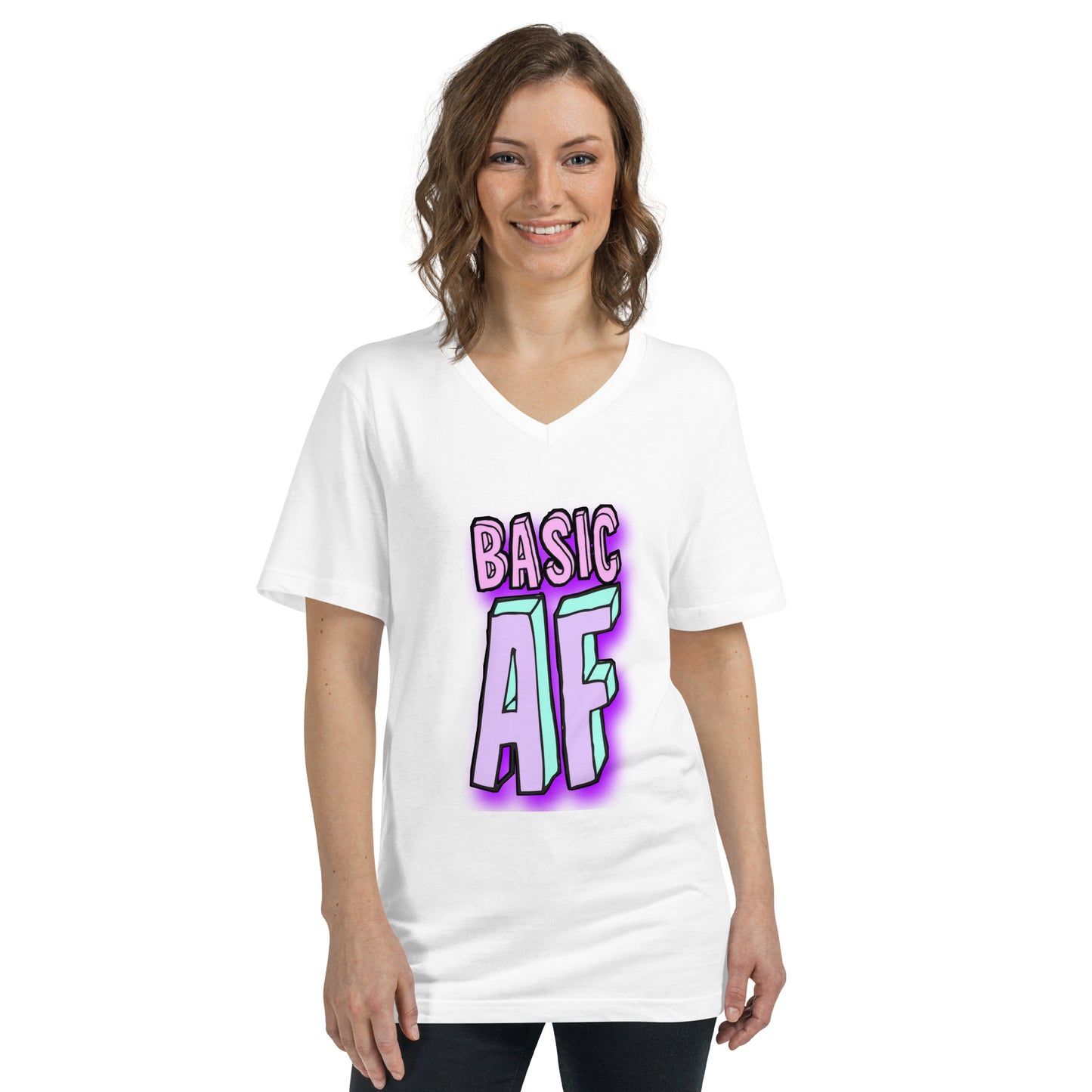Basic AF Unisex Short Sleeve V-Neck T-Shirt