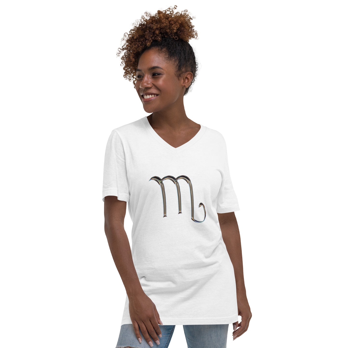 Scorpio Zodiac Symbol Unisex Short Sleeve V-Neck T-Shirt