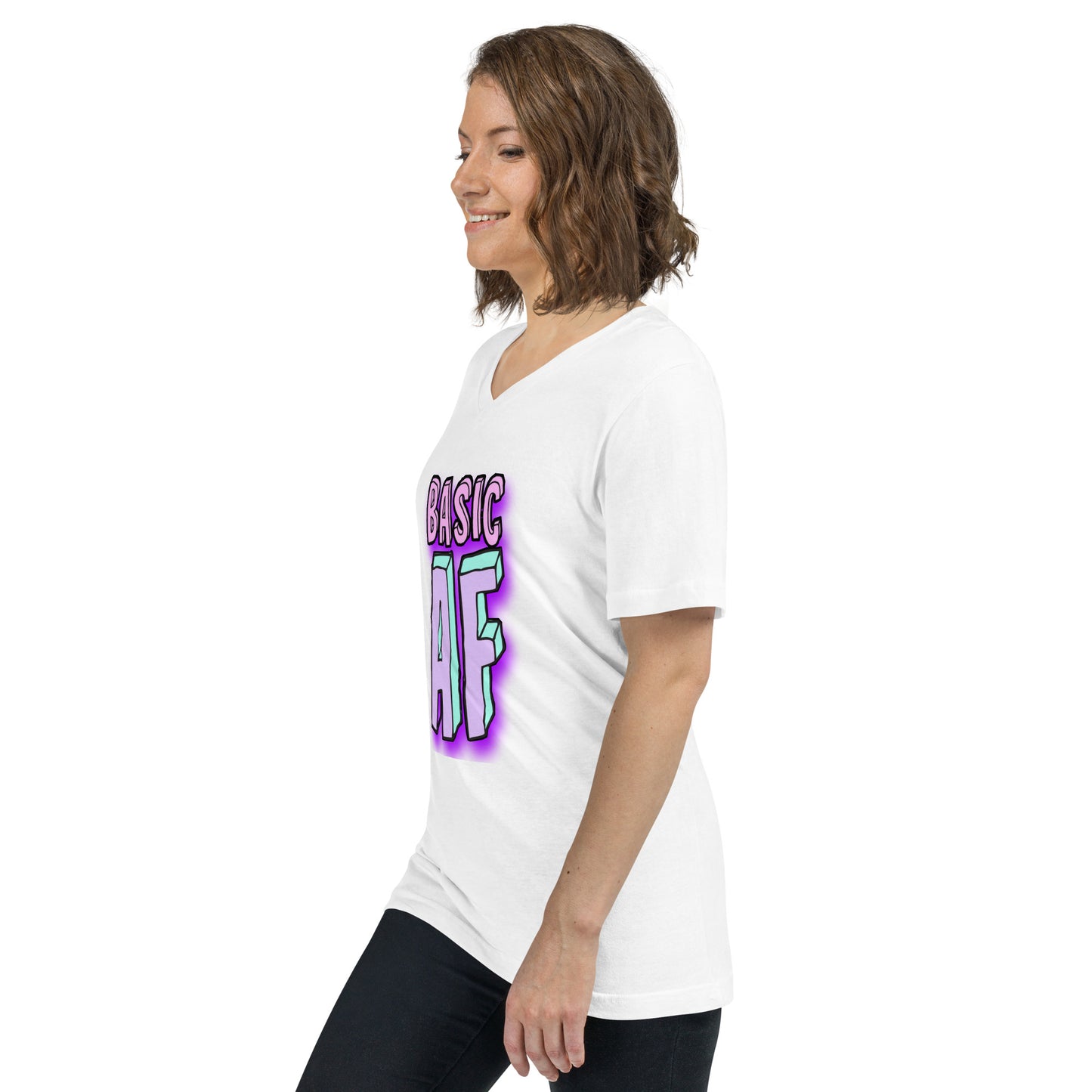 Basic AF Unisex Short Sleeve V-Neck T-Shirt