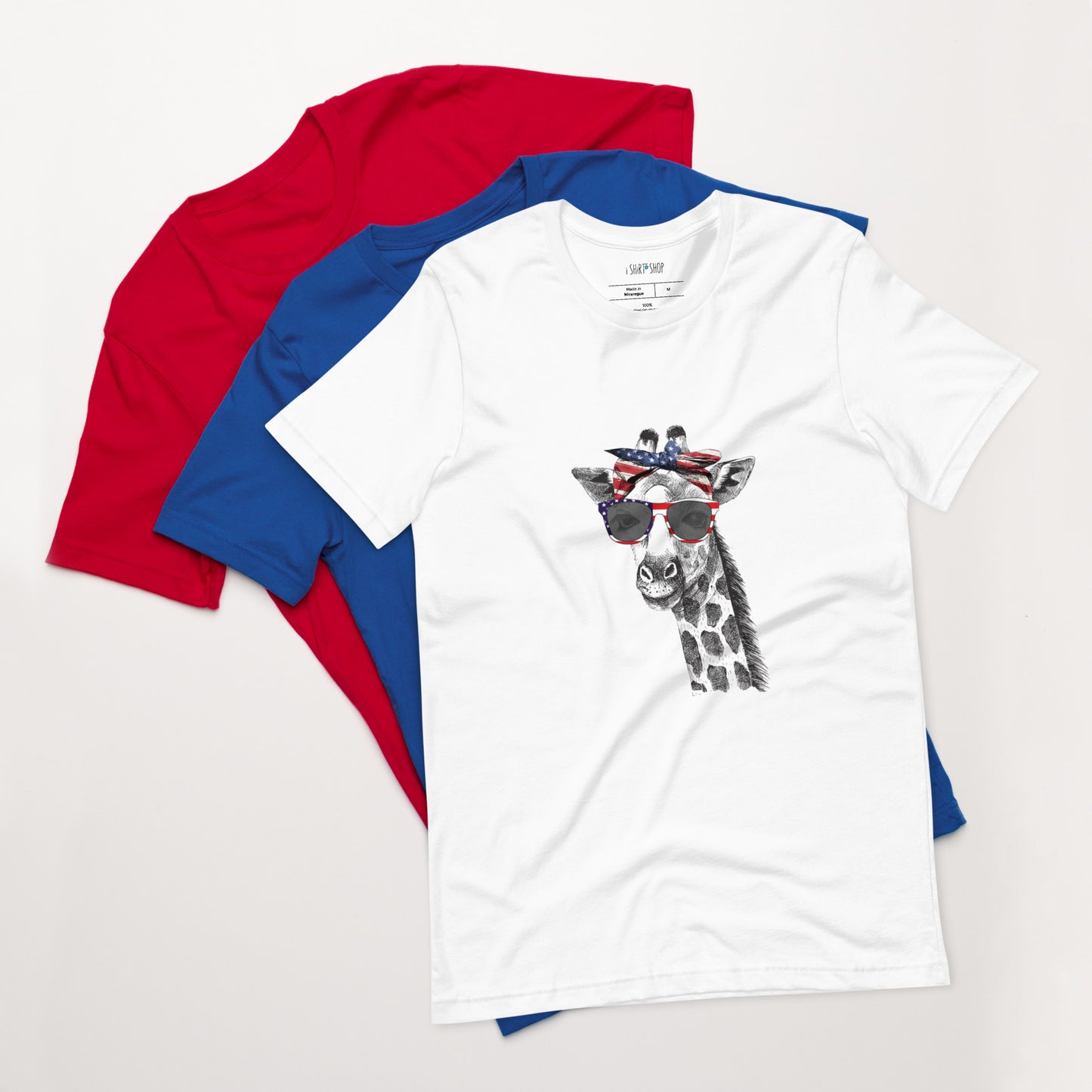 Cool Giraffe American Flag Unisex t-shirt