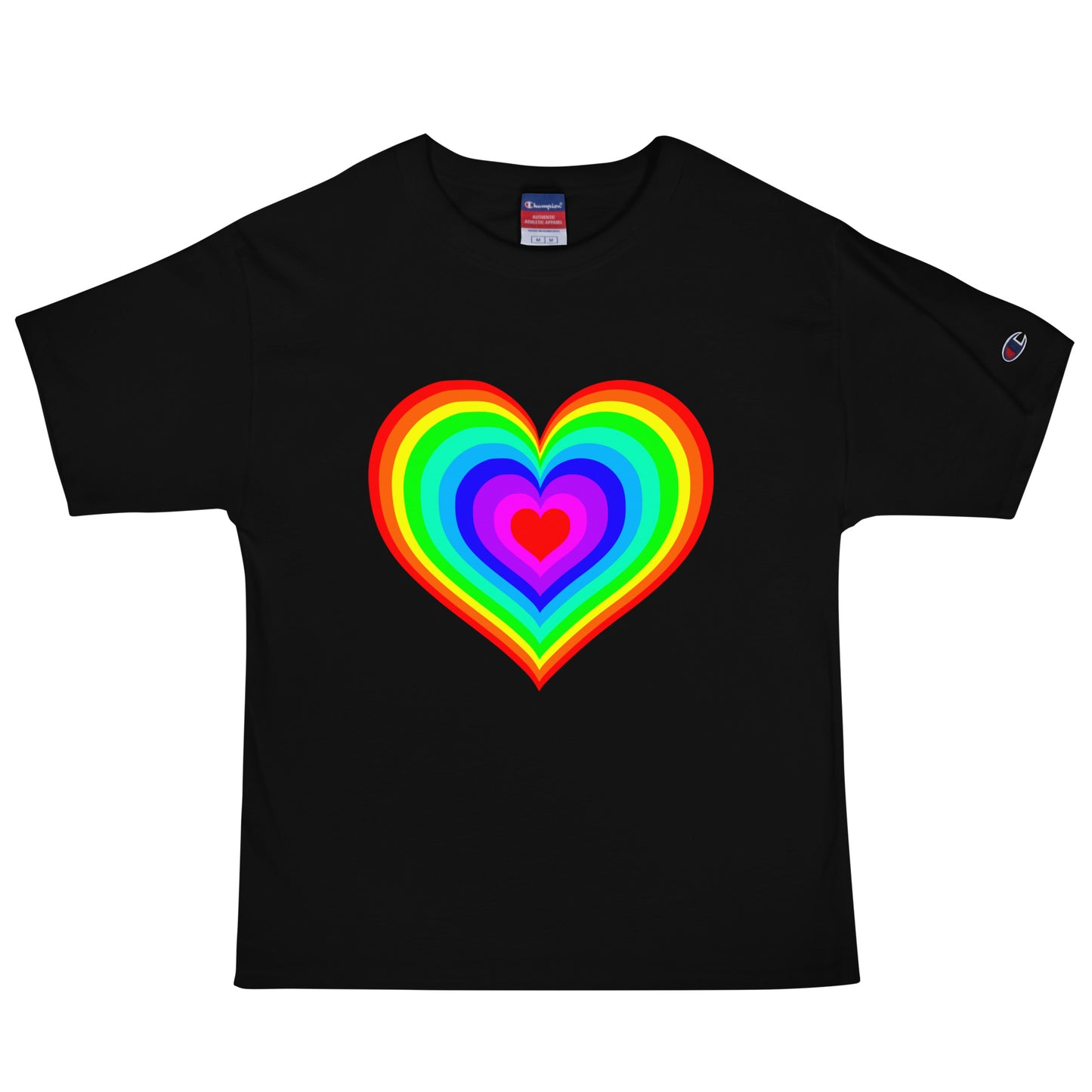Rainbow Heart Men's Champion T-Shirt