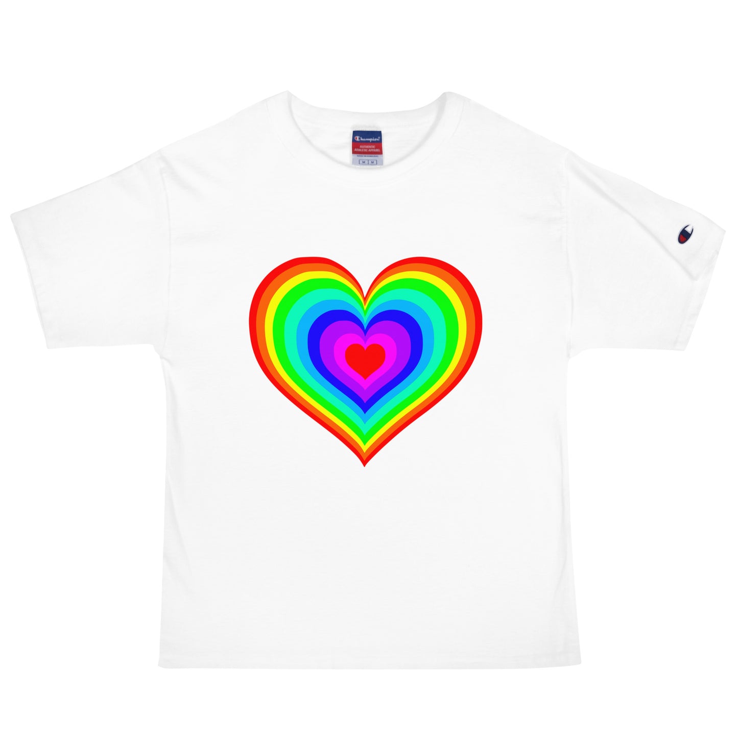 Rainbow Heart Men's Champion T-Shirt