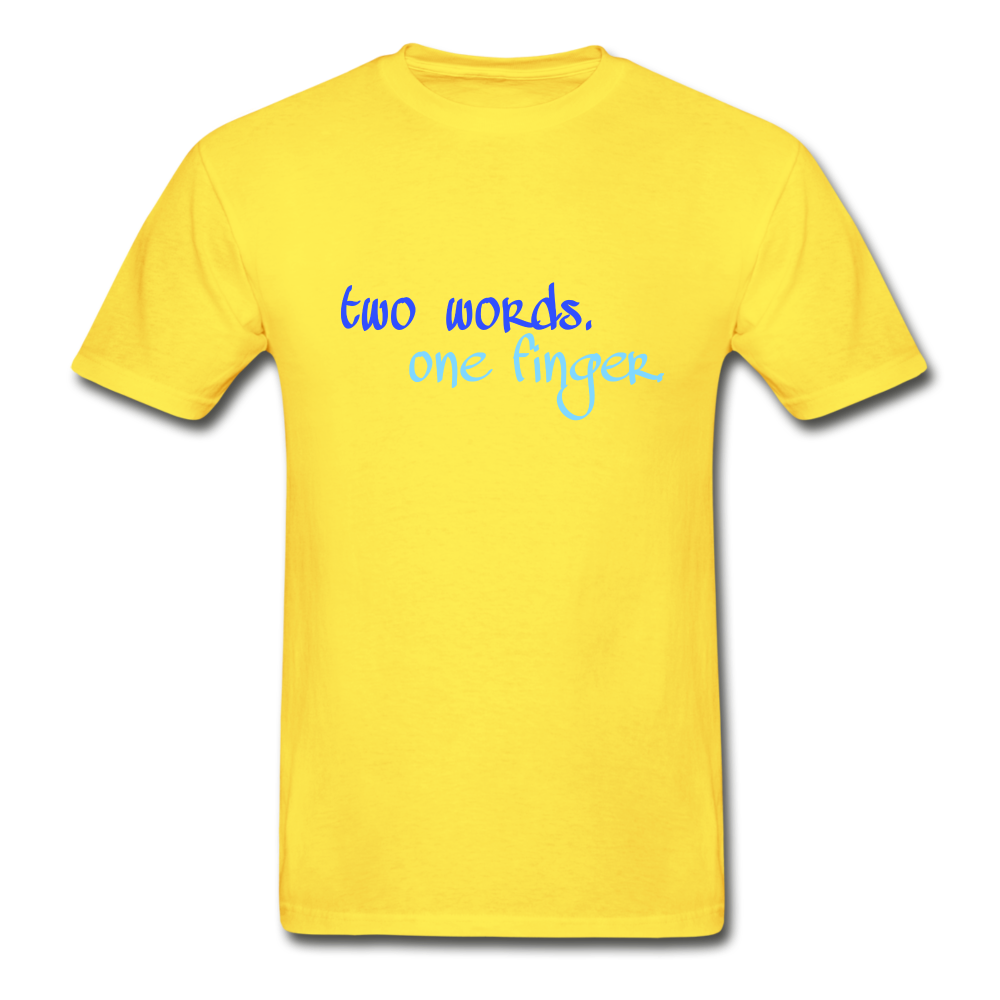 Two Words Hanes Adult Tagless T-Shirt - yellow