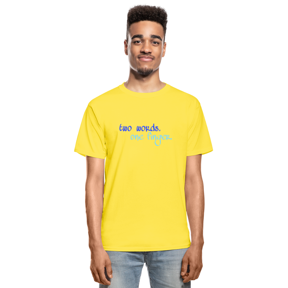 Two Words Hanes Adult Tagless T-Shirt - yellow