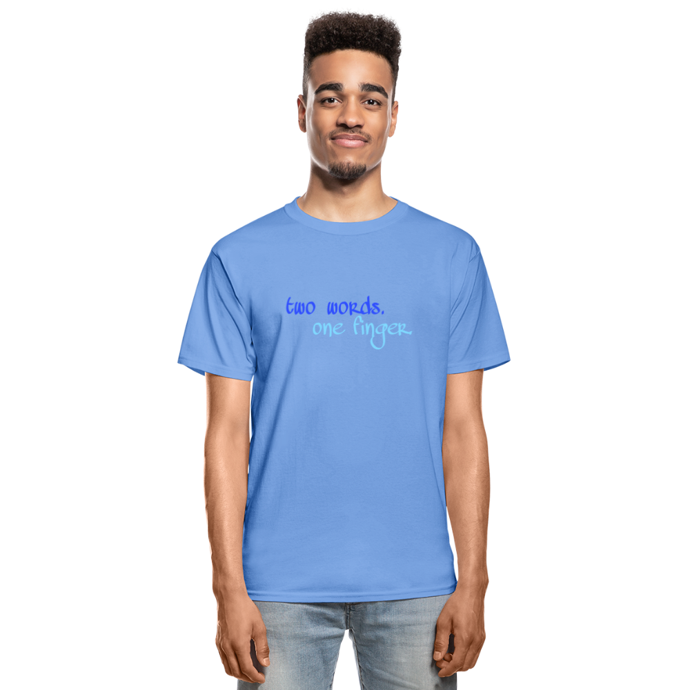 Two Words Hanes Adult Tagless T-Shirt - carolina blue