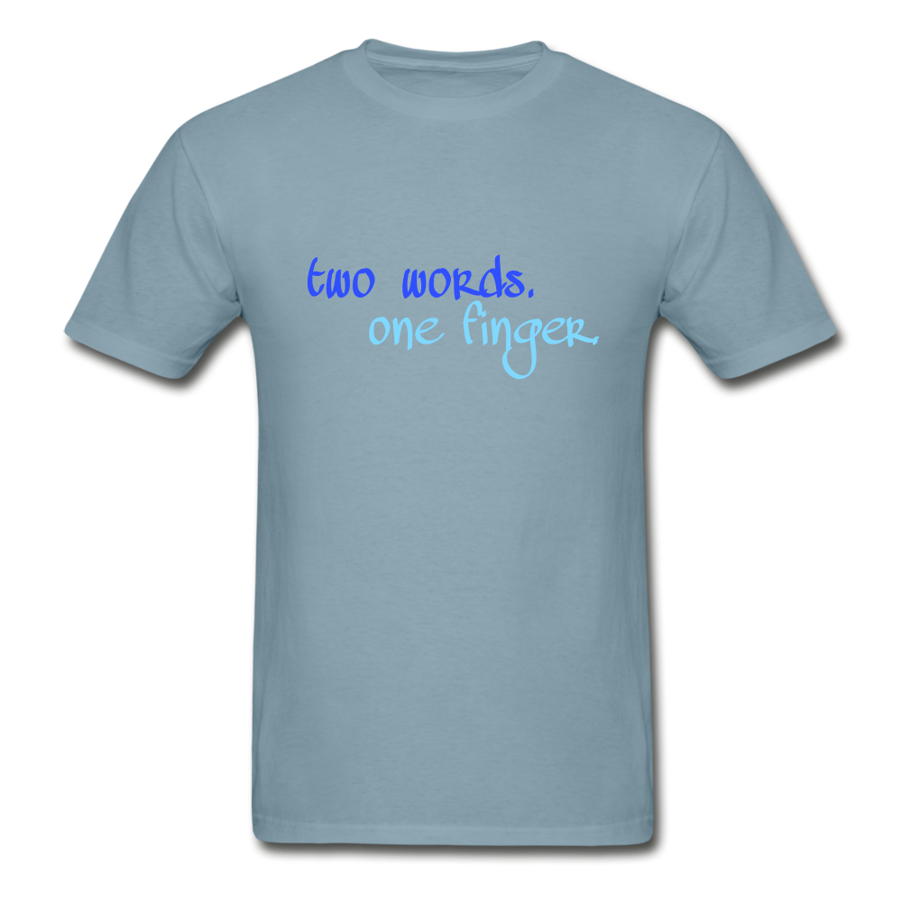 Two Words Hanes Adult Tagless T-Shirt - stonewash blue