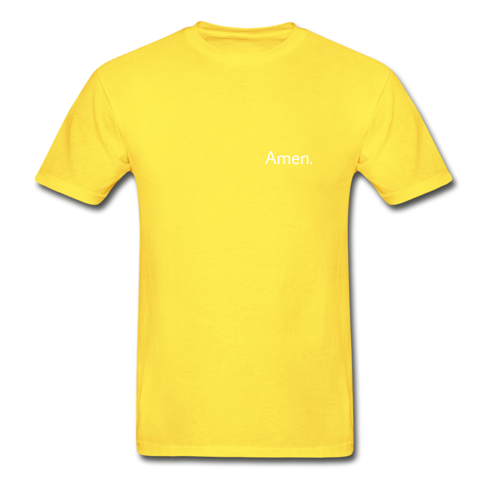 Amen. Hanes Adult Tagless T-Shirt - yellow