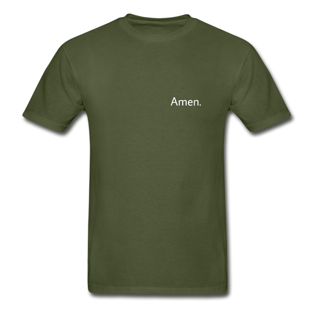 Amen. Hanes Adult Tagless T-Shirt - military green