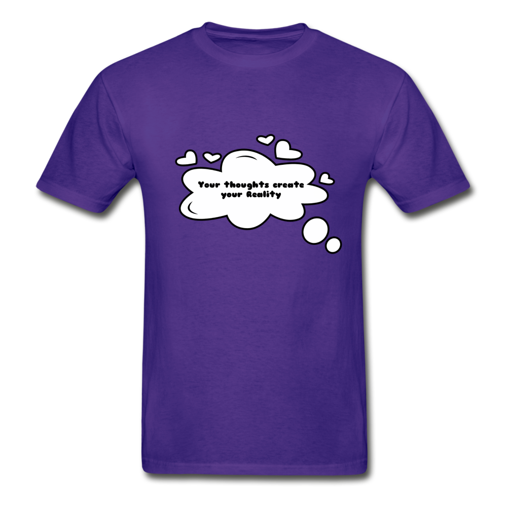 Your Thoughts Create Hanes Adult Tagless T-Shirt - purple