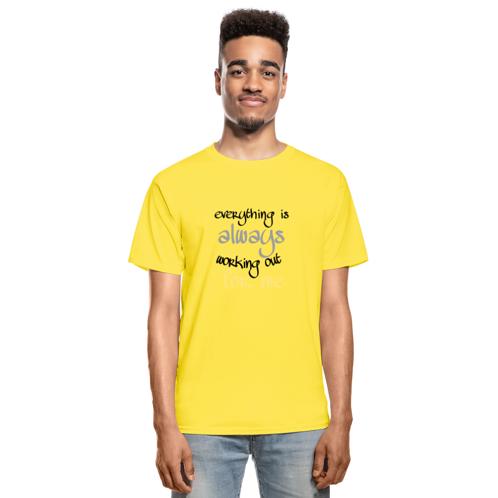 Everything Is Always Hanes Adult Tagless T-Shirt - yellow