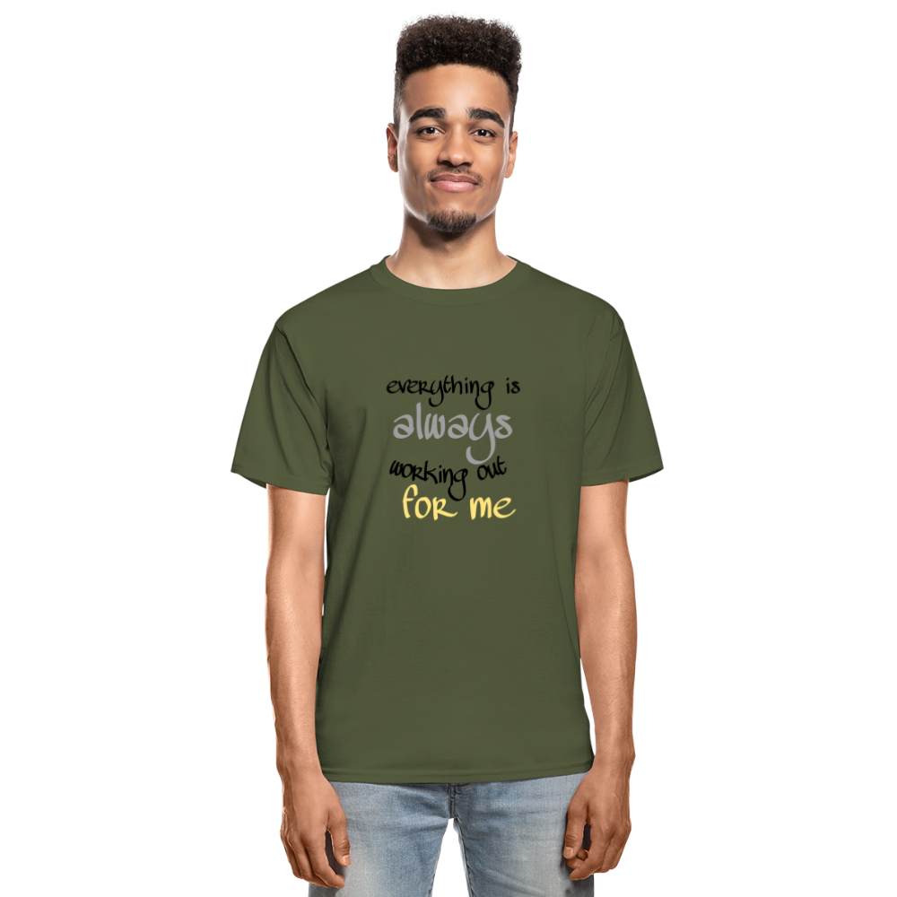 Everything Is Always Hanes Adult Tagless T-Shirt - military green