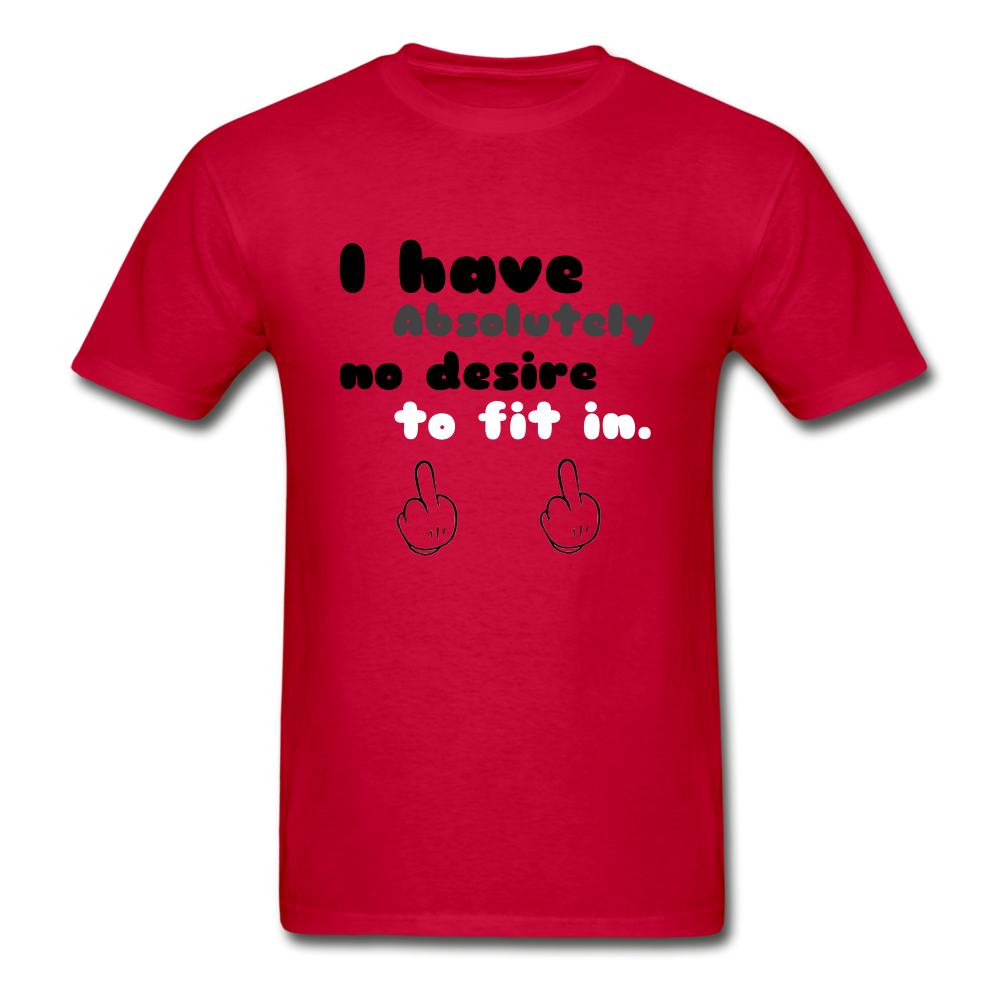 No Desire To Fit Hanes Adult Tagless T-Shirt - red