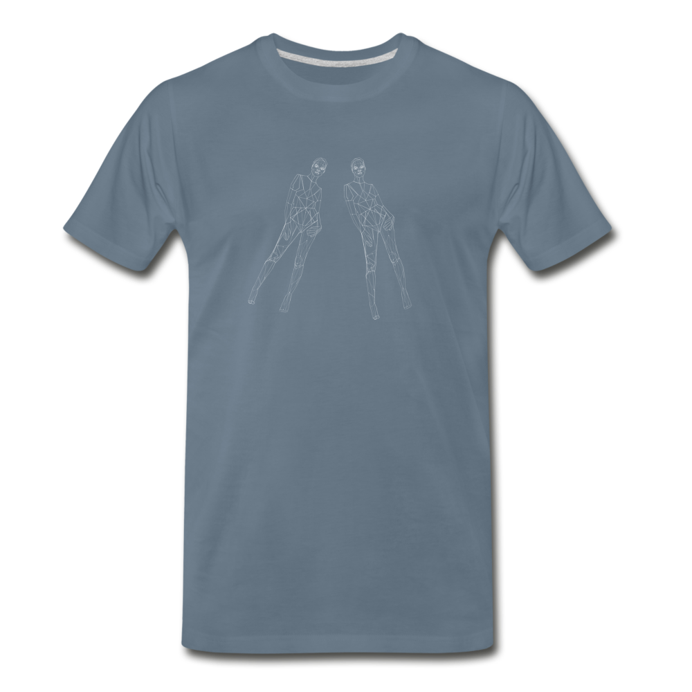 Split Image Men's Premium T-Shirt - steel blue