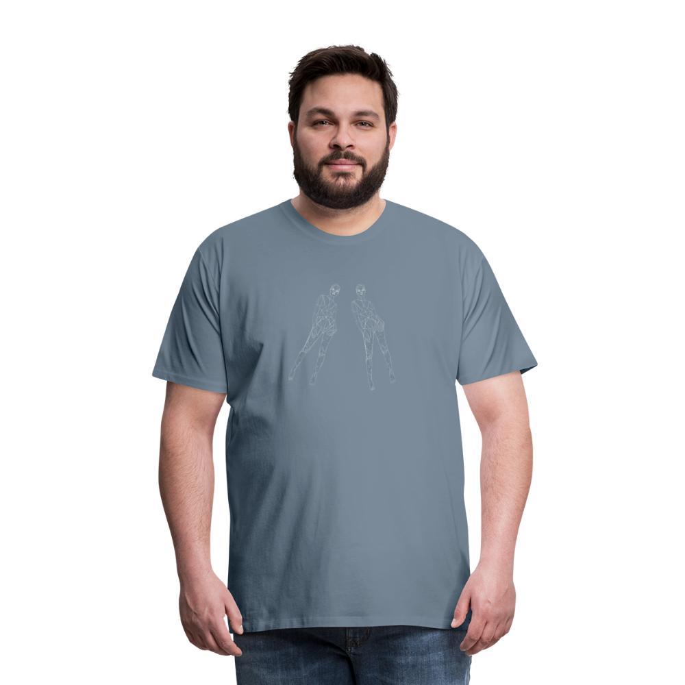 Split Image Men's Premium T-Shirt - steel blue