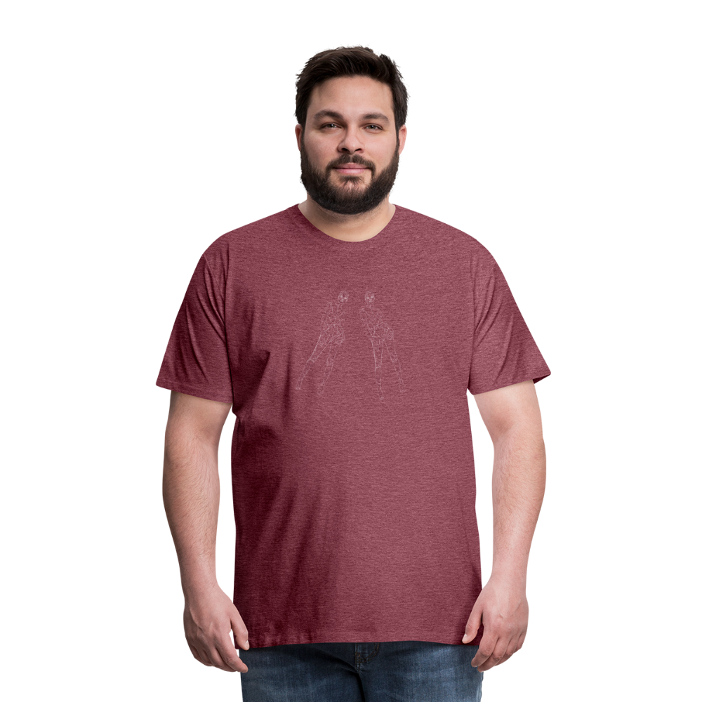 Split Image Men's Premium T-Shirt - heather burgundy
