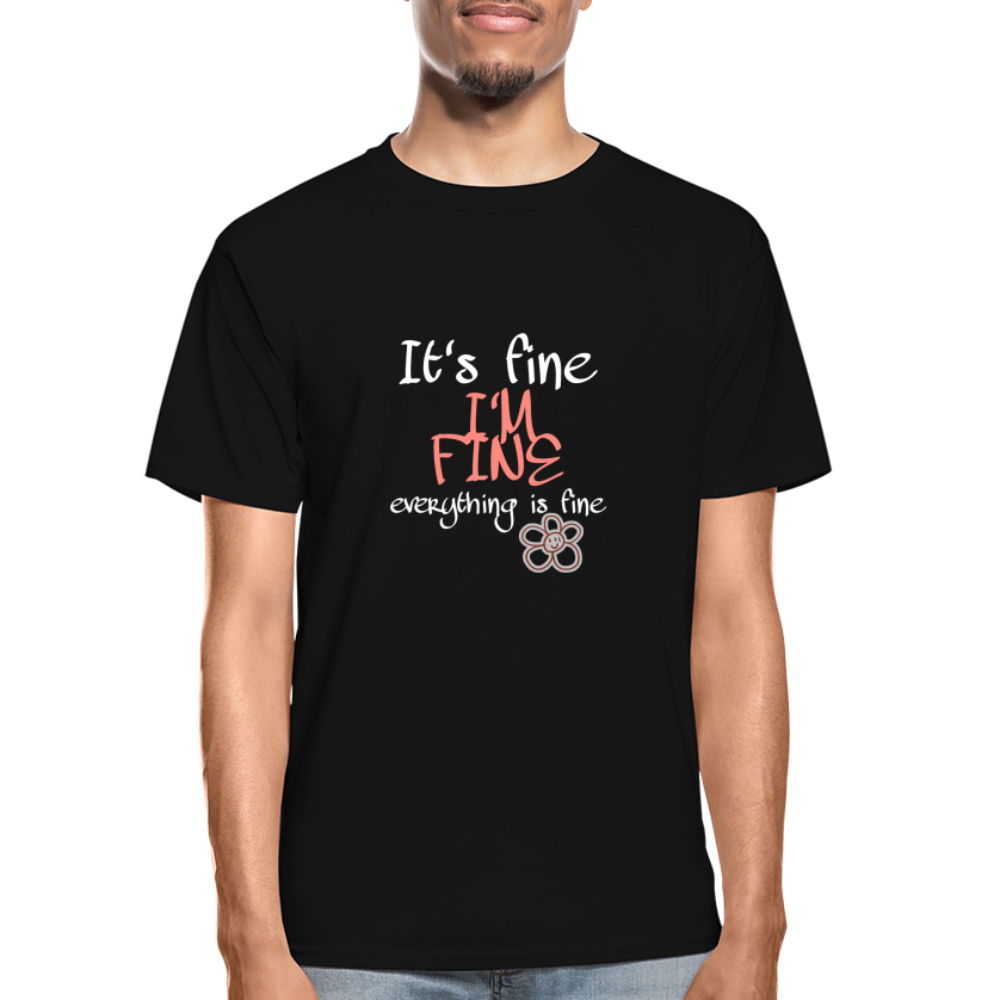 it's Fine I'm Fine Hanes Adult Tagless T-Shirt - black