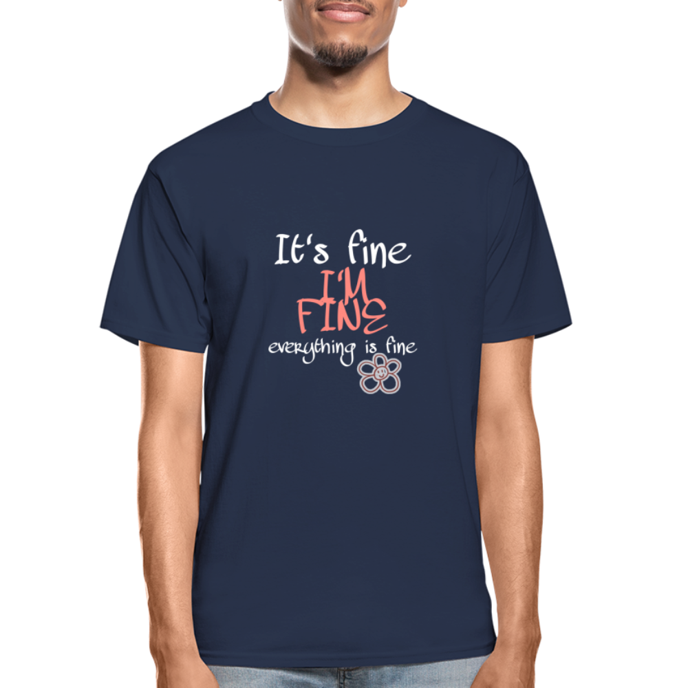 it's Fine I'm Fine Hanes Adult Tagless T-Shirt - navy