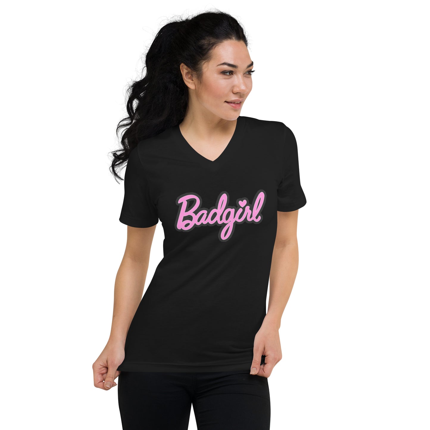 Bad Girl Unisex Short Sleeve V-Neck T-Shirt