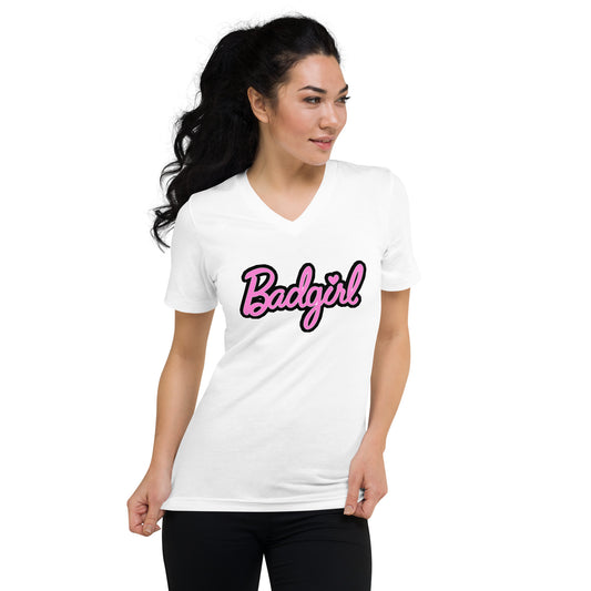 Bad Girl Unisex Short Sleeve V-Neck T-Shirt