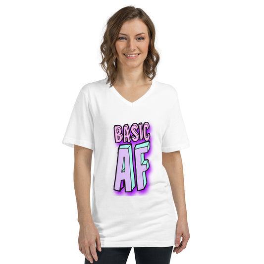 Basic AF Unisex Short Sleeve V-Neck T-Shirt