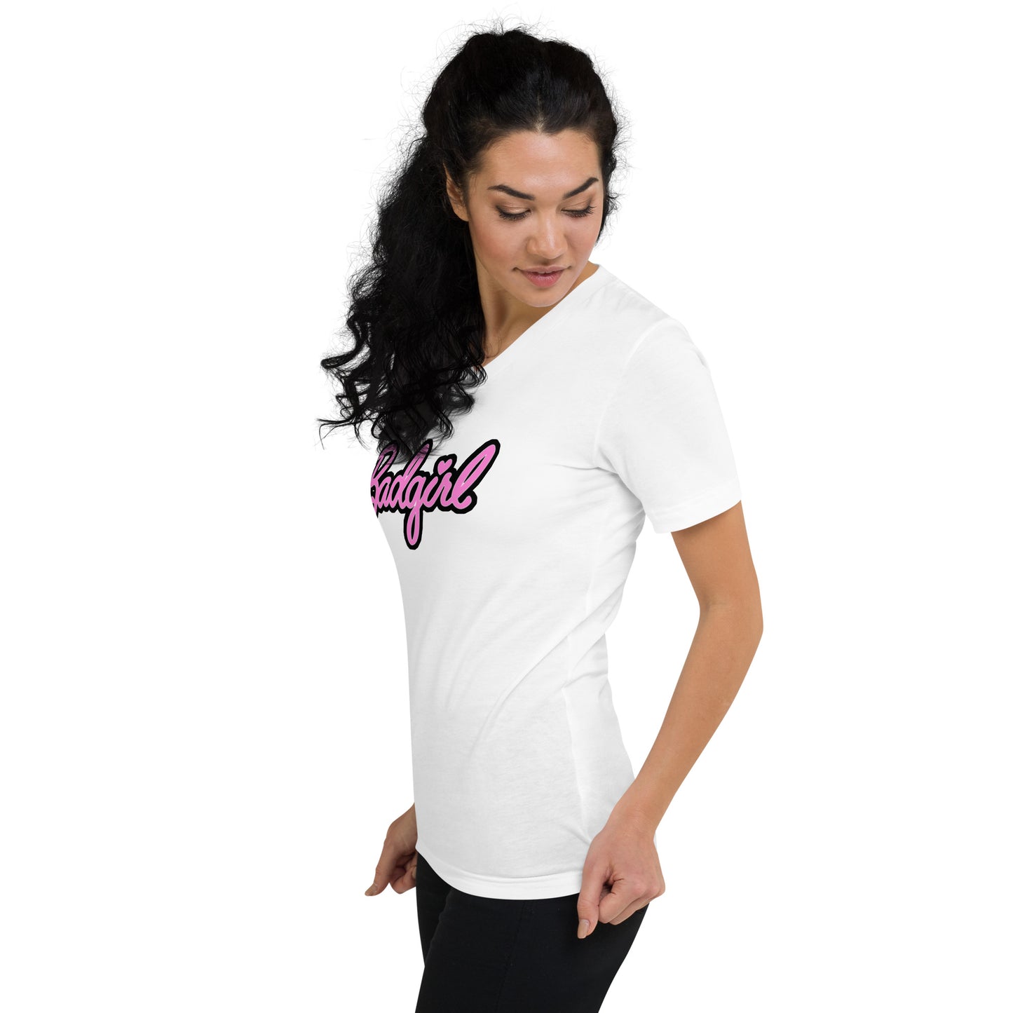 Bad Girl Unisex Short Sleeve V-Neck T-Shirt