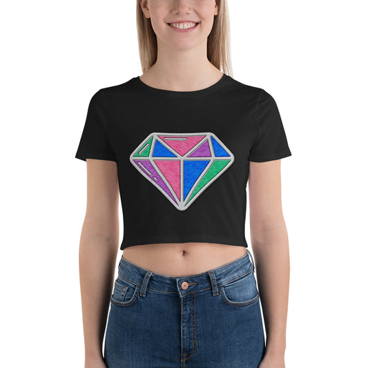 Colorful Diamond Women’s Crop Tee